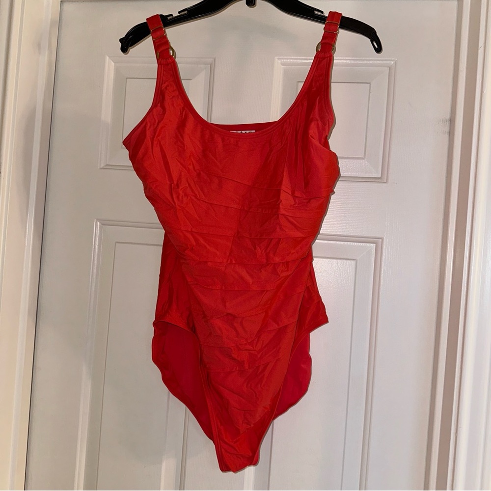 Calvin Klein Starburst Swimsuit Coral